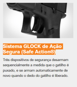 G43 MOS Sistema GLOCK de Ação Segura (Safe Action®)